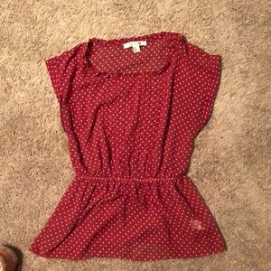 Red Polka Dot Blouse